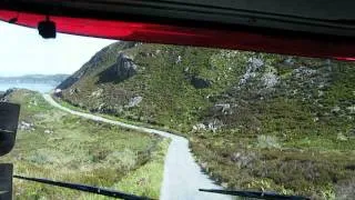 Calum's road in a very large truck