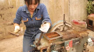 💡Restoring a dead diesel engine, the girl genius brings the boss's machine back to life!｜Linguoer