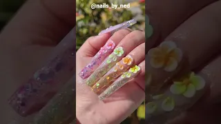 Beauty spring flowers nails # #foryou #beautiful #nails #youtube #youtubeshorts #short #instagram