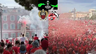 Crazy Scenes In Nice As 10,000 Köln Fans Take Over The City Ahead Of Conference League Match