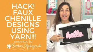 HACK! How to stitch faux chenille alphabets using yarn on your embroidery machine!