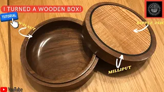 Woodturning a lidded box with walnut, Ash and Milliput!
