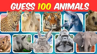 GUESS 100 ANIMALS IN 3 SECONDS! 🦁🐘🐒 | Animal quiz