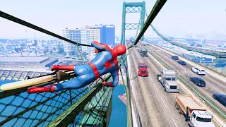 GTA 5 - Spiderman BMX Parkour Jumps Vol.10 (Euphoria Ragdolls)