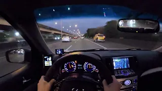 POV drive G37S on freeway during rush hour スカイライン クーペ 370GT CKV36 タイワン高速道路1号の走り屋