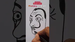 Money Heist 💶 Mask Drawing 💶 Money Heist Mask Easy Drawing 💶 #moneyheist #art #drawing #shorts