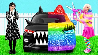 Regenbogen Auto vs Schwarzes Auto Challenge von Fun Challenge