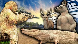 *RARE MULTIMOUNT COMPLETE* Albino Crocodile & Diamond Gray Kangaroo! Call of the wild