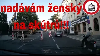 nadávám ženský na skútrů!!!,troubím, šílím, Žižkov dashcam