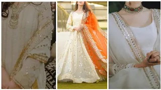 White Dress Designing Detailing Ideas Collection