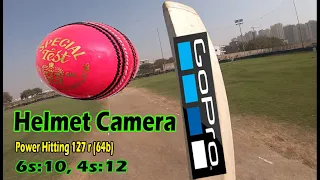 Hero GoPro Batsman Helmet Camera POV [ Power Hitting by Harsh Nagar ] Academy Cricket Match