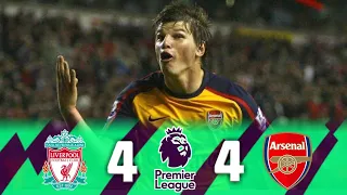 Liverpool vs Arsenal 4-4 Highlights & Goals | Andrey Arshavin Scored Four Goals At Anfield (2008/09)