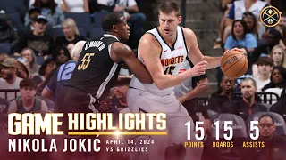 Nikola Jokić Full Game Highlights vs. Grizzlies 🎥