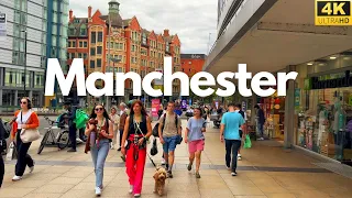 Summer walk in Manchester city On Saturday. 4K