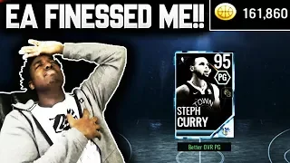 SPENDING THE REST OF MY COINS TO COMPLETE THE 95 OVR STEPH CURRY ON NBA LIVE MOBILE 18!!!