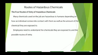 Safety toolbox talk 6 Routes of Hazardous Chemicals