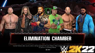 ROMAN VS EDGE VS BROCK VS SETH VS GOLDBERG VS CENA | WWE 2K22 ELIMINATION CHAMBER |