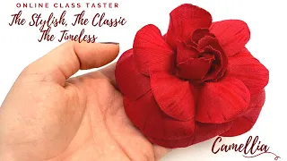 Camellia Online Class Taster/ Make this classic style fabric flower with us! #shorts