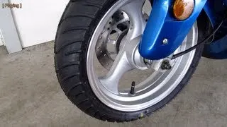 Taotao ATM150-A Evo scooter - front wheel installation with Kenda K413 130/60R13 tire