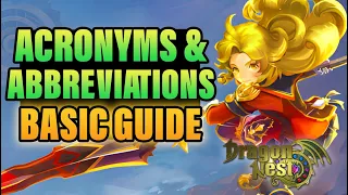 Basic Acronyms and Abbreviations used in Dragon Nest SEA