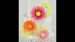 How to Make Dahlia and a Chrysanthemum Flower Cake Decoration Step by Step Tutorial Sugar Gumpaste