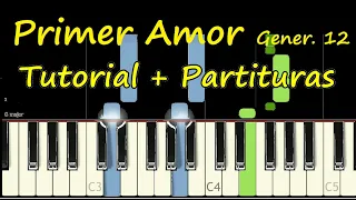 PRIMER AMOR Piano Tutorial Cover Facil + Partitura PDF Sheet Music Midi Generacion 12 Pista LEtra