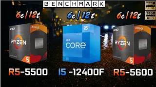 Ryzen 5500 vs Intel i 5 12400f vs Ryzen 5600 // Benchmark // Test in 7 Games