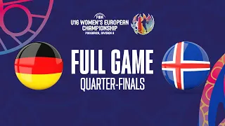 QTR-FINALS: GER v ISL | Full Basketball Game | FIBA U16 Women's European Championship 2023 - Div.  B