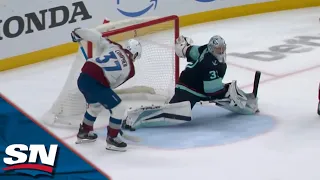 Kraken's Philipp Grubauer Robs Avalanche's J.T. Compher On The Doorstep With Unbelievable Toe Save