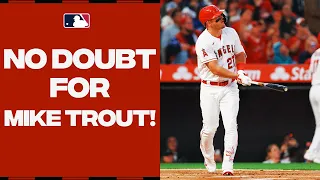 Mike Trout CRUSHES this ball in the Angels' home opener!