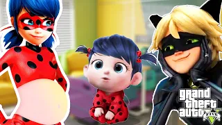 FILHA da LADYBUG e CAT NOIR NASCEU no GTA 5