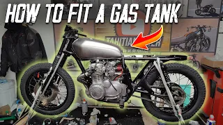 How to install a Cafe Racer fuel tank on a motorcycle - CB 350 Four project