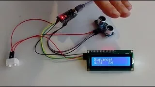 Arduino Nano: Ultrasonic Ranger(Ping) Distance I2C 2 X 16 LCD Display With Visuino