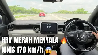 Ignis vs HRV. Lari 175 KM/jam (on Speedo)