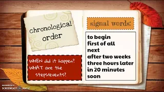text structure #4: Chronological Order