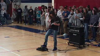 12th Grader Shredding the National Anthem on Electric Guitar