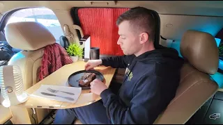 How I Live & EAT Inside My SUV (ASMR) | Self-Converted Suburban Camper