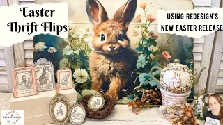 Easter Thrift Flips using Redesign's NEW Easter Stamps, Moulds & Decoupage Paper | DIY Spring Decor