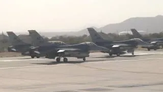 F-16 Fighters Interupt Our Flight