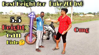 minimum height for Duke 200 bs6 | Best height for Duke 200 bs6 | live height test