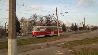 Зустріч трамваїв у Дружківці.