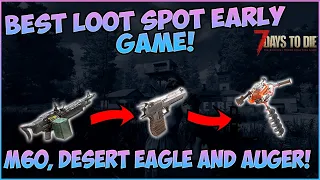 UNREAL LOOT!! 7 Days To Die BASE DAY 1 #3 - Alpha 19 (Gameplay) BEST POI TO LOOT EARLY GAME