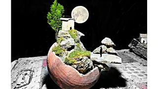 mini garden in pot ll mini moss garden ll mini mountain garden ll #garden