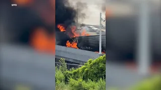 Bay Bridge big rig fire snarls traffic as Memorial Day weekend travel gets underway