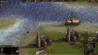 Cossacks 3 GamePlay  Mindaugas vs [-RA-]SAnek_PCT on SEA WAR (PROS)