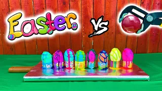 Experiment: Glowing 1000 degree METAL BALL vs EASTER EGGS