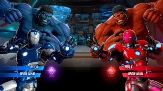 Blue HULK & IronMan Vs Red Hulk & IronMan [Very Hard]AI Marvel Capcom