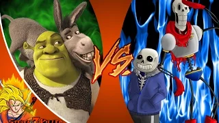 SANS and PAPYRUS vs SHREK and DONKEY! Cartoon Fight Club Episode 38 REACTION!!!