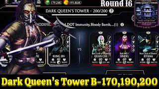 Dark Queen’s Tower Tower Boss Battle 200 & 170 , 190 Fight + Reward MK Mobile