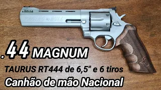 Revólver .44 MAGNUM de 6 tiros e 6,5" de cano! Taurus RT444, o canhão de mão domável